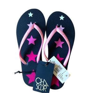 Chaser Pink Star Flip Flops Size 37